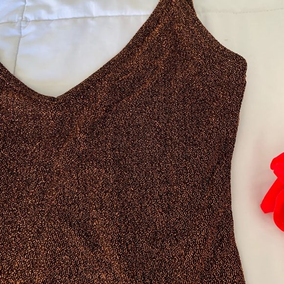 American Apparel strappy metallic cooper bodysuit - Picture 3 of 6